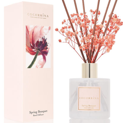 Picture of Cocorrína Reed Diffuser Sets- Spring Bouquet Scented Diffuser with Sticks Home Fragrance Reed Diffuser for Bathroom Shelf Decor