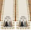Picture of Artoid Mode Brown Buffalo Plaid Xmas Trees 2PCS Merry Christmas Table Runner, Seasonal Winter Holiday Table Decoration for Home Party Decor 13 x 72 Inch