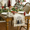 Picture of Artoid Mode Brown Buffalo Plaid Xmas Trees 2PCS Merry Christmas Table Runner, Seasonal Winter Holiday Table Decoration for Home Party Decor 13 x 72 Inch