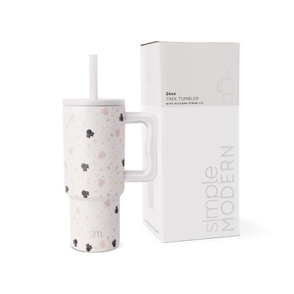 Picture of Simple Modern Disney Kids 24 oz Tumbler with Handle and Silicone Straw Lid | Spill Proof Leak Resistant | Reusable Stainless Steel Bottle | Kids Boys Girls | Trek Collection | Minnie Mouse on Terrazzo