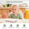 Picture of DOQAUS Ice Cube Tray with Lid and Bin, 4 Pack Silicone Plastic Ice Cubes Trays for Freezer with Box/Container, Stackable with Storage Iced Bucket Kits, Scoop, for Baby Food, Cocktail, Coffee