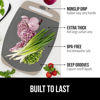 Picture of The Original Gorilla Grip Oversized 100% BPA Free Reversible Durable Kitchen Cutting Board Set of 3, Juice Grooves, Dishwasher Safe, Easy Grip Handle Border, Food Chopping Boards, Cooking, Almond Gray