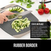 Picture of The Original Gorilla Grip Oversized 100% BPA Free Reversible Durable Kitchen Cutting Board Set of 3, Juice Grooves, Dishwasher Safe, Easy Grip Handle Border, Food Chopping Boards, Cooking, Almond Gray