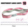 Picture of Stretching Strap Yoga Strap with Loops, Stretch Straps for Physical Therapy, Non-Elastic Exercise Strap for Pilates, Dance and Gymnastics with Workout Guide (Blue/Light Blue+Pink/Light Gray)