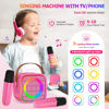 Picture of YLYYCC Mini Karaoke Machine with 2 Wireless Microphones for Kids Adults, Portable Bluetooth Singing Speaker Birthday Fun Gift for Girls Boys Ages 4,5,6,7,8,9,10+ Year Old, Toys for Party (Hotpink)