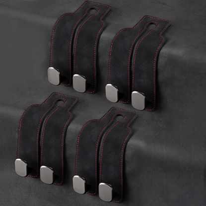 Picture of Amelity Car Seat Hooks, Car Seat Back Storage Hook Double Hook, Headrest Hooks for Car, Car Hooks for Purses and Bags (Black-4 Pack)