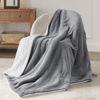 Picture of Bedsure Sherpa Fleece Throw Blanket Twin Size for Couch - Thick and Warm, Soft Fuzzy Plush Blanke for Winter, Grey, 60x80 Inches