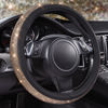 Picture of CAR PASS Bling Champagne Diamond Steering Wheel Cover, Black Leather Universal Fit 14.5-15inch Glitter Rhinestones for Women Sparkle Crystal Girly Shining for SUV,Vans,Sedan,Car,Truck, Black Champagne