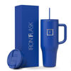 Picture of IRON °FLASK Co-Pilot Insulated Mug w/Straw & Flip Cap Lids - Cup Holder Bottle for Hot, Cold Drink - Leak-Proof - Water, Coffee Portable Travel Mug - Cobalt Blue, 40 Oz