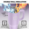 Picture of IRON °FLASK Co-Pilot Insulated Mug w/Straw & Flip Cap Lids - Cup Holder Bottle for Hot, Cold Drink - Leak-Proof- Water, Coffee Portable Travel Tumbler - Lavender, 40 Oz