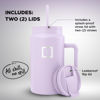 Picture of IRON °FLASK Co-Pilot Insulated Mug w/Straw & Flip Cap Lids - Cup Holder Bottle for Hot, Cold Drink - Leak-Proof - Water, Coffee Portable Travel Mug - Lavender, 50 Oz