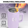 Picture of IRON °FLASK Co-Pilot Insulated Mug w/Straw & Flip Cap Lids - Cup Holder Bottle for Hot, Cold Drink - Leak-Proof - Water, Coffee Portable Travel Mug - Lavender, 50 Oz