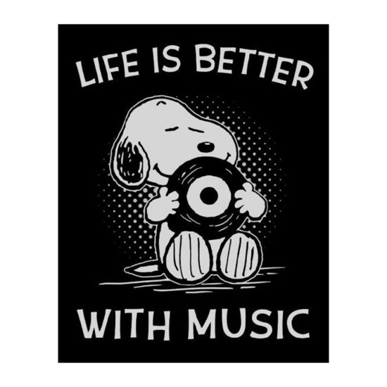 Picture of Life Is Better With Music - Snoopy Quotes Music Wall Art Print, Typographic Decor For Room, Studio, Home, Office & Aesthetic Room Decor - 8 x 10” Unframed Wall Art Print