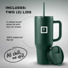 Picture of IRON °FLASK Co-Pilot Insulated Mug w/Straw & Flip Cap Lids - Cup Holder Bottle for Hot, Cold Drink - Leak-Proof - Water, Coffee Portable Travel Mug - Dark Pine, 32 Oz