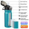 Picture of BJPKPK 18oz Insulated Water Bottle With Straw Stainless Steel Double Wall Water Bottles BPA Free Leak Proof Thermos With Lockable Flip Lid And Soft Silicone Spout,Laguna