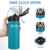 Picture of BJPKPK 18oz Insulated Water Bottle With Straw Stainless Steel Double Wall Water Bottles BPA Free Leak Proof Thermos With Lockable Flip Lid And Soft Silicone Spout,Laguna