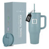 Picture of IRON °FLASK Co-Pilot Insulated Mug w/Straw & Flip Cap Lids - Cup Holder Bottle for Hot, Cold Drink - Leak-Proof - Water, Coffee Portable Travel Mug - Elemental Gray, 40 Oz