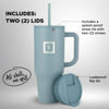 Picture of IRON °FLASK Co-Pilot Insulated Mug w/Straw & Flip Cap Lids - Cup Holder Bottle for Hot, Cold Drink - Leak-Proof - Water, Coffee Portable Travel Mug - Elemental Gray, 40 Oz