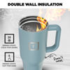 Picture of IRON °FLASK Co-Pilot Insulated Mug w/Straw & Flip Cap Lids - Cup Holder Bottle for Hot, Cold Drink - Leak-Proof - Water, Coffee Portable Travel Mug - Elemental Gray, 40 Oz