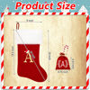 Picture of Eoocan 20 Inches Monogram Christmas Stockings Green Velvet with White Super Soft Plush Cuff Embroidered Xmas Stocking Classic Personalized Stocking Decoration for Family Holiday Season Decor(Letter S)