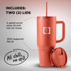 Picture of IRON °FLASK Co-Pilot Insulated Mug w/Straw & Flip Cap Lids - Cup Holder Bottle for Hot, Cold Drink - Leak-Proof- Water, Coffee Portable Travel Tumbler - Rusty Red, 40 Oz