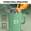 Picture of IRON °FLASK Co-Pilot Insulated Mug w/Straw & Flip Cap Lids - Cup Holder Bottle for Hot, Cold Drink - Leak-Proof - Water, Coffee Portable Travel Mug - Sage, 50 Oz