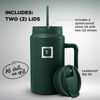 Picture of IRON FLASK Co-Pilot Insulated Mug w/Straw & Flip Cap Lids - Cup Holder Bottle for Hot, Cold Drink - Leak-Proof - Water, Coffee Portable Travel Mug - Dark Pine, 50 Oz