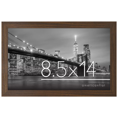 Picture of Americanflat 8.5x14 Picture Frame with Shatter-Resistant Glass - Gallery Style Frame with Engineered Wood - Signature Collection - Photo Frame for Wall Display - Walnut