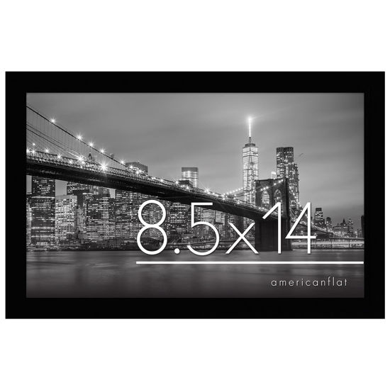 Picture of Americanflat 8.5x14 Picture Frame with Shatter-Resistant Glass - Gallery Style Frame with Engineered Wood - Signature Collection - Photo Frame for Wall Display - Black