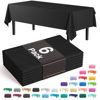 Picture of Exquisite 6-Pack Premium Plastic Tablecloth 54in. x 108in. Rectangle Plastic Table Cover - Black