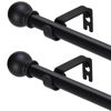 Picture of GXOACKJ 2 Pack Black Curtain Rods for windows 48 to 84-93 inch, 5/8 inch Splicing Heavy Duty Metal Curtain Rod Set with Brackets