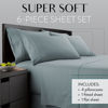 Picture of Danjor Linens Full Size Sheets Set - 6 Piece Set Including 4 Pillowcases- Deep Pockets - Breathable, Soft Bed Sheets - Wrinkle Free - Machine Washable - Spa Blue Bed Sheets - 6 pc