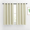 Picture of NICETOWN Half Window Curtains for Bedroom - Silver Grommet Modern Thermal Insulated Home Decor Window Coverings for Nursery/Flat, Beige, W52 x L54, Set of 2