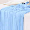 Picture of Socomi Cheesecloth Table Runner 10ft Gauze Boho Rustic Blue Cheese Cloth Table Runner for Baby Shower Decoration Wedding Easter Summer Table Runner 3 pcs SkyBlue