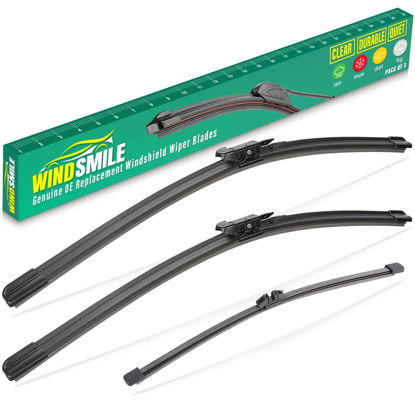 Picture of 28" 28" 15" Windshield Wiper Blades Replacement for Ford Edge 2015-2023 Premium All Weather Front Rear Wipers Set - OEM Quality (Pack of 3)