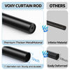 Picture of VOIIY Curtain Rods for Windows 66 to 120 Inch(5.5-10 Feet),Black 1'' Diameter Drapery Rods with End Cap Style Design,Modern Adjustable Heavy Duty Curtain Rod,Size:36''-120''