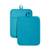 Picture of KitchenAid Ribbed Soft Silicone Pot Holder Set, Ocean Drive 7"x9"