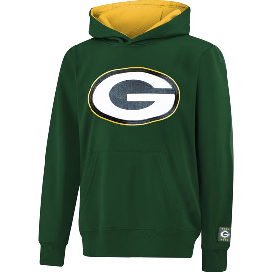 Picture of Ultra Game NFL Boys Extra Soft Fleece Pullover Hoodie Sweatshirt, Green Bay Packers, Team Color, 8