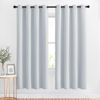 Picture of NICETOWN Room Darkening Curtains for Living Room - Easy Care Solid Thermal Insulated Grommet Darkening Curtains/Panels/Drapes for Bedroom (2 Panels, 52 by 72, Greyish White)
