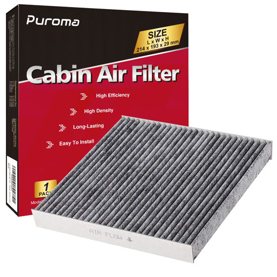 Picture of Puroma Cabin Air Filter with Activated Carbon, Compatible with CP285, CF10285, Toyota Camry, RAV4, Highlander, Corolla, Sienna, Tundra, Prius, 4Runner, Subaru Outback, Lexus, Scion, Land Rover, Jaguar