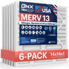 Picture of BNX TruFilter 14x14x1 Air Filter MERV 13 (6-Pack) - MADE IN USA - Electrostatic Pleated Air Conditioner HVAC AC Furnace Filters for Allergies, Pollen, Mold, Bacteria, Smoke, Allergen, MPR 1900 FPR 10