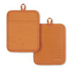 Picture of KitchenAid Ribbed Soft Silicone Pot Holder 2-Pack Set, Honey, 7"x9"