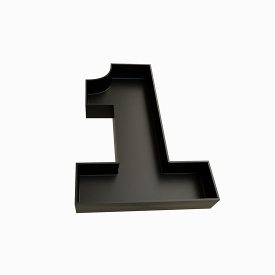 Picture of 10" Hard Plastic Reusable Charcuterie Letters Fillable, Alphabet Numbers Charcuterie Food serving Trays For Birthday, Party Decoration (Black - 1)