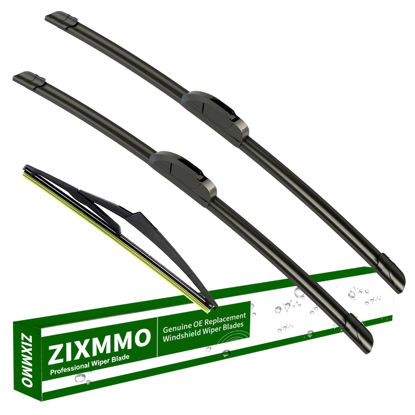 Picture of ZIXMMO 26"+14" windshield wiper blades with 12" Rear Wiper Blades Set Replacement for 2008-2013 Nissan Rogue,2014-2015 Rogue Select -Original Factory Quality，Easy DIY Install (Set of 3)