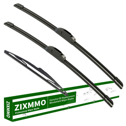 Picture of ZIXMMO 24"+16" windshield wiper blades with 12" Rear Wiper Blades Set Replacement for Hyundai Tucson 2010 2011 2012 2013 2014 2015 -Original Factory Quality，Easy DIY Install (Set of 3)