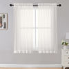 Picture of OWENIE Sheer Curtains Living Room 54 inches Long, Rod Pocket Curtain Sheers Bedroom, Light Filtering Voile Panels Drapes Basement Small Window Treatments 2 Panels, 42" W x 54" L, Ivory