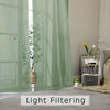 Picture of OWENIE Sheer Curtains Living Room 54 inches Long, Rod Pocket Curtain Sheers Bedroom, Light Filtering Voile Panels Drapes Basement Small Window Treatments 2 Panels, 42" W x 54" L, Sage Green
