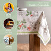 Picture of Maison d' Hermine 100% Cotton Table Cover - 70"x108" Rectangle Decorative Tablecloth - Washable Tablecloths for Dining, Home & Party - for Thanksgiving & Christmas - Christmas Dew Collection