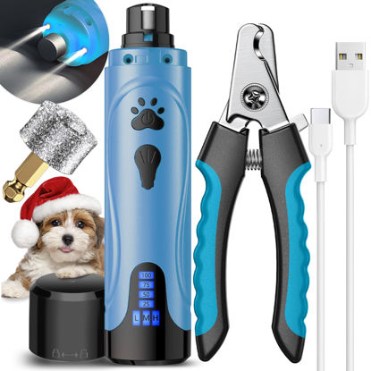 Picture of YABIFE Dog Nail Grinder, Dog Nail Trimmers and Clippers Kit, Super Quiet, Rechargeable, for Small Large Dogs Cats Toenail Claw Grooming,3 Speeds, 1 Extra Grinding Wheel