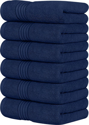 Picture of Utopia Towels 6 Piece Premium Hand Towels Set, (16 x 28 inches) 100% Ring Spun Cotton, Lightweight and Highly Absorbent Towels for Bathroom, Travel, Camp, Hotel, and Spa (Navy)